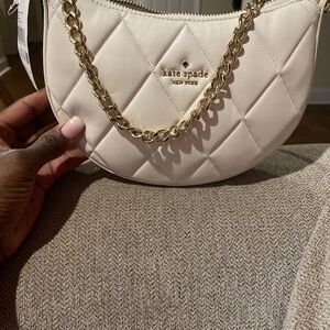 Carey smooth quilted leather parchment